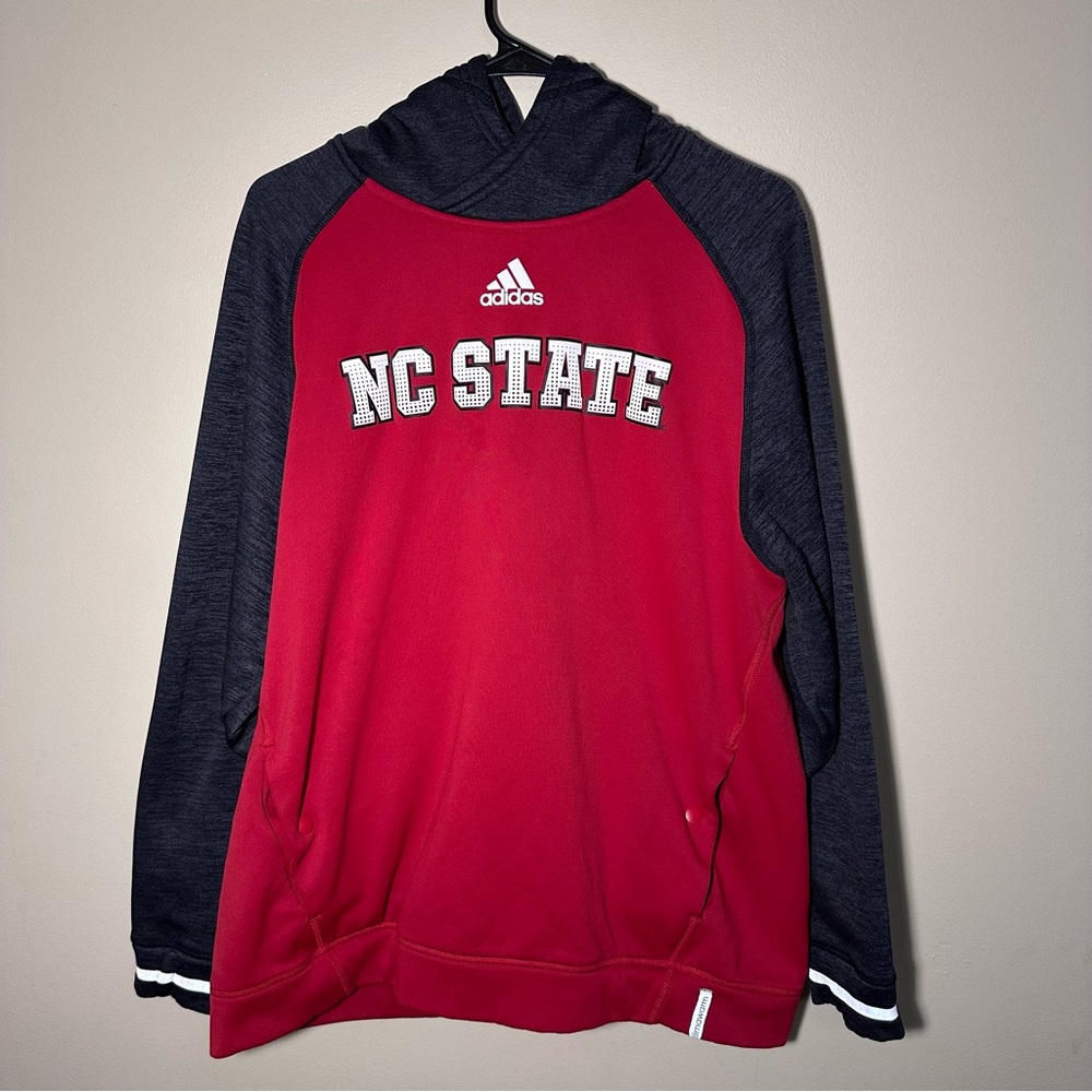 Adidas Red and Black NC State Men's Hoodie